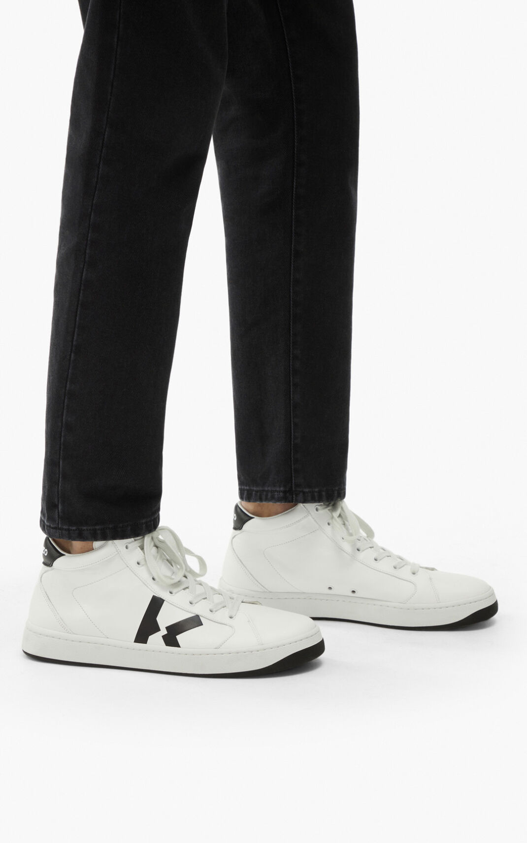 Tenis Kenzo Kourt Cuero Altas top Hombre Blancas - SKU.5573661